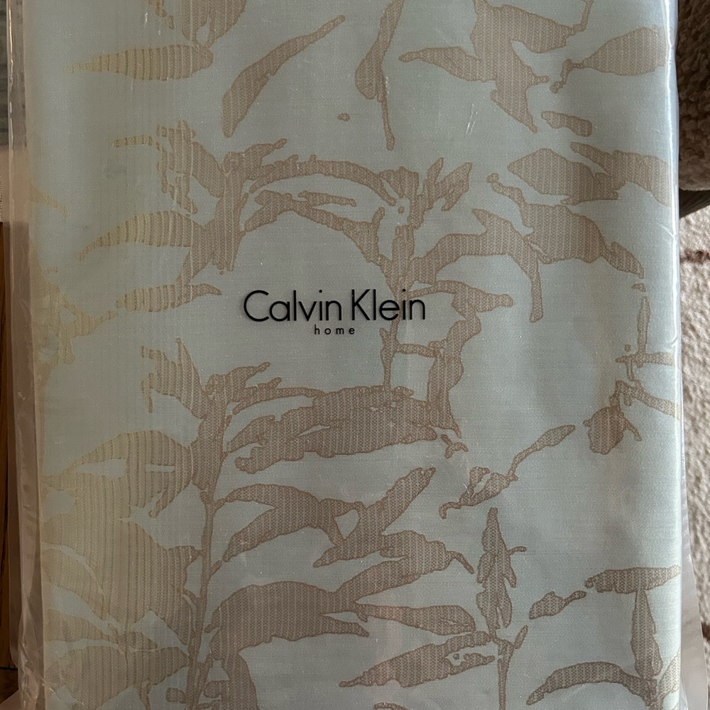 Calvin Klein Beige and Aqua Duvet Cover
